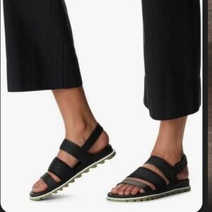 Sorel Women's Roaming Decon Slingback Flat Sandals, Black, Size 8